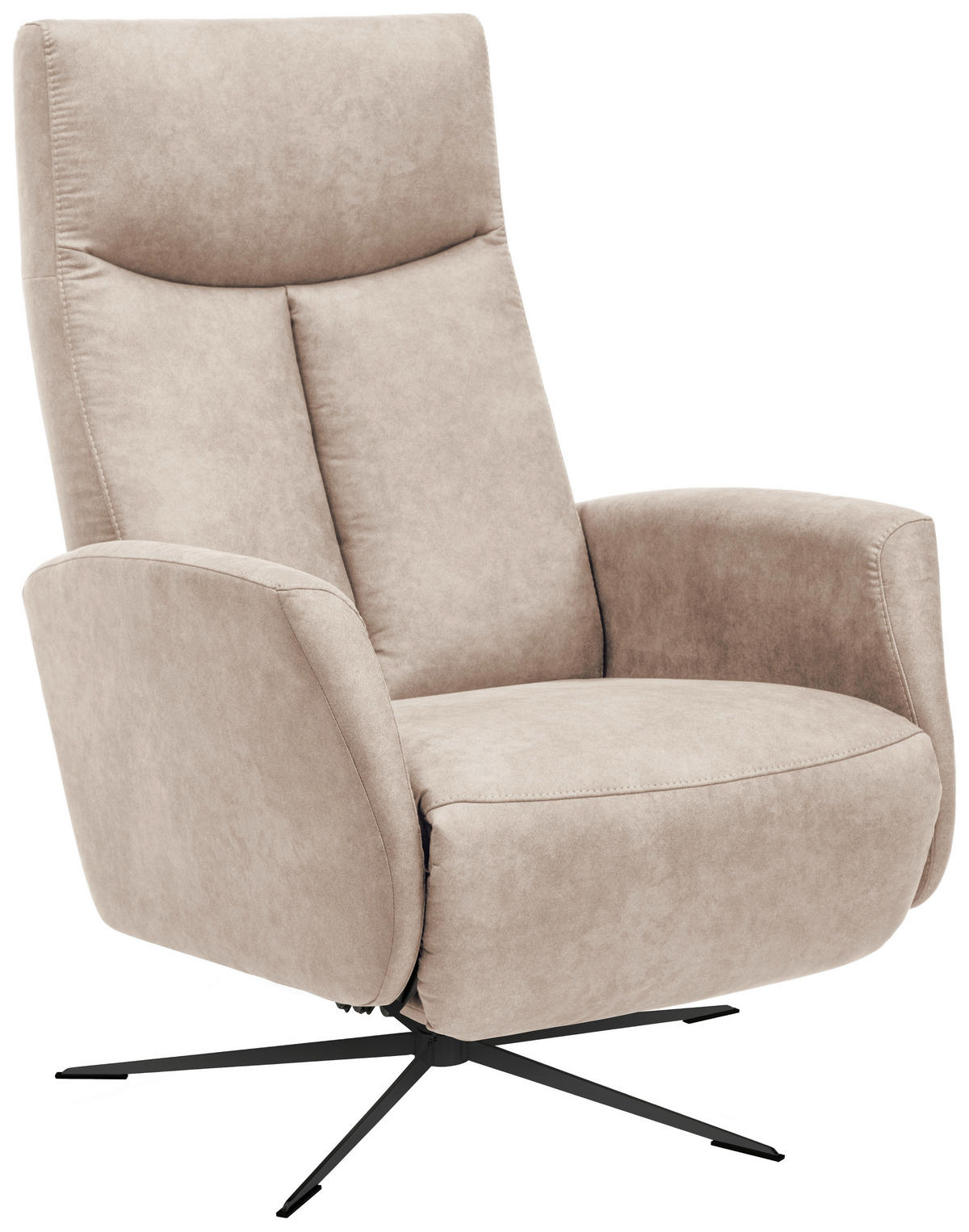 RELAXSESSEL in Textil Hellgrau  - Hellgrau/Schwarz, Design, Textil/Metall (73/105/82cm) - Welnova