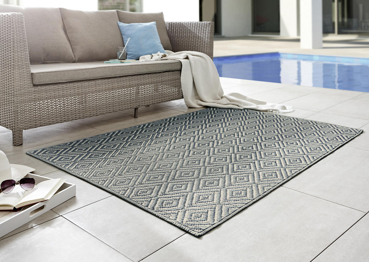 OUTDOORTEPPICH 90/150 cm Ibiza  - Blau, Trend, Textil (90/150cm) - Boxxx