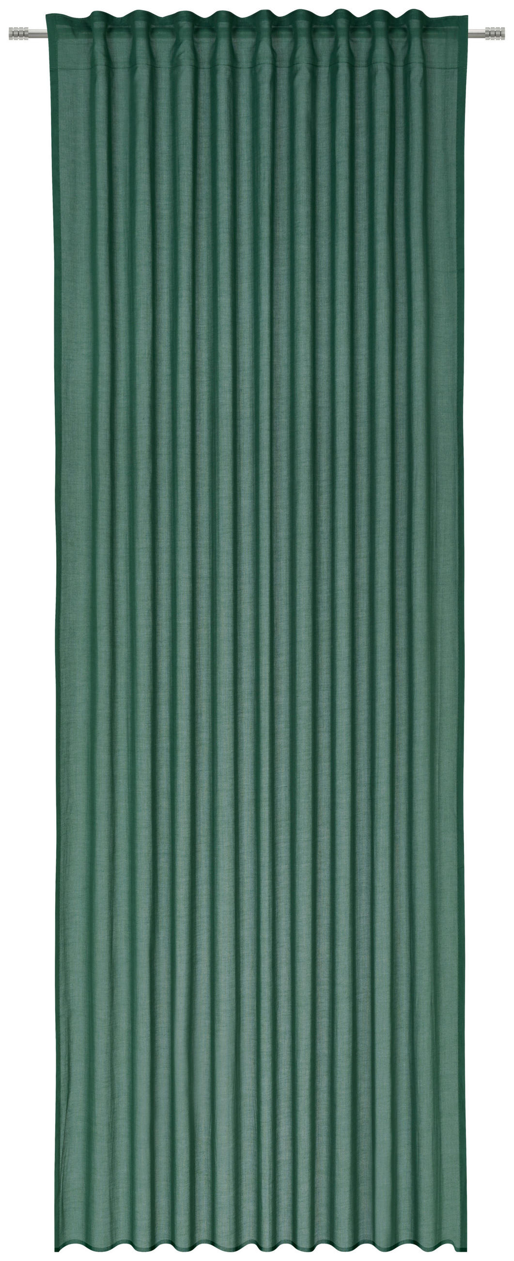 FERTIGVORHANG  transparent  140/255 cm   - Dunkelgrün, Basics, Textil (140/255cm) - Bio:Vio