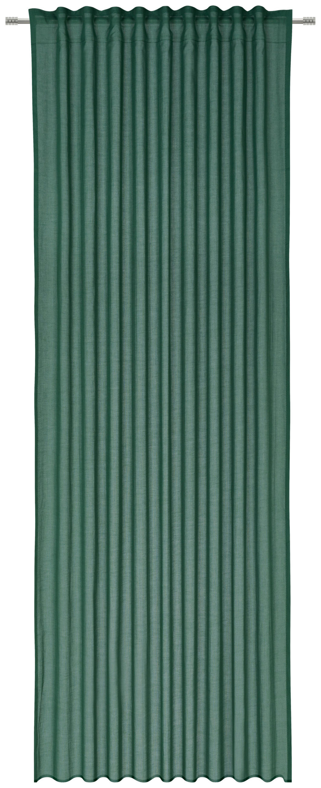 FERTIGVORHANG  transparent  140/255 cm   - Dunkelgrün, Basics, Textil (140/255cm) - Bio:Vio