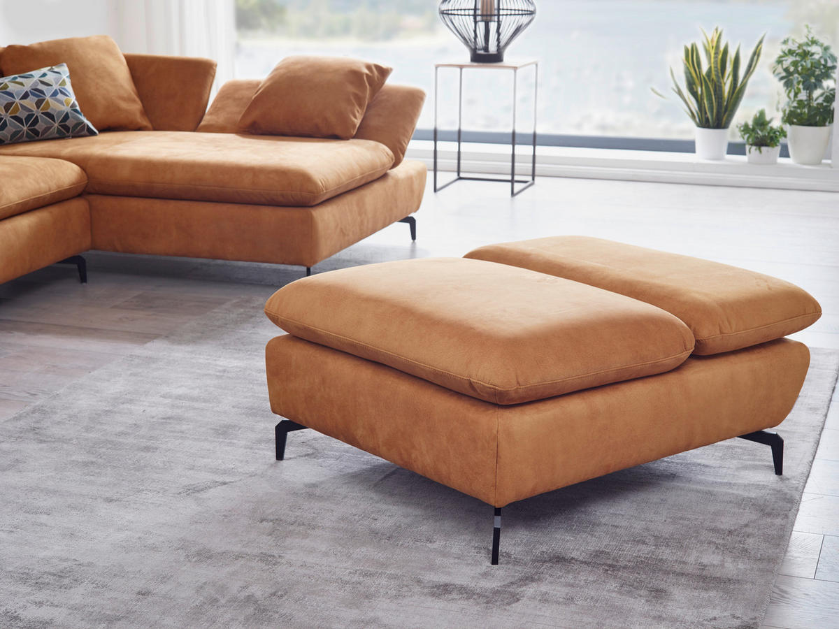 ECKSOFA in Flachgewebe Blau  - Blau/Schwarz, Design, Textil/Metall (315/200cm) - Chilliano
