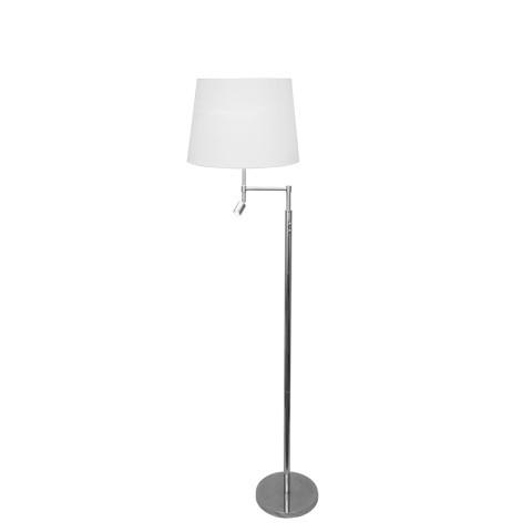 STOJACÍ LAMPA, 36/155 cm  - bílá/barvy chromu, Lifestyle, kov/textil (36/155cm) - By Rydéns