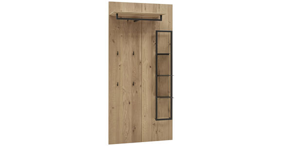 GARDEROBENPANEEL 91,9/193,9/35,5 cm - Eichefarben/Anthrazit, Natur, Holz/Metall (91,9/193,9/35,5cm) - Valnatura