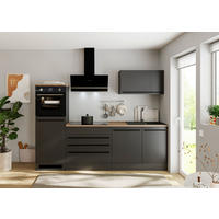 KÜCHENLEERBLOCK 260 cm  in Schwarz  - Eichefarben/Schwarz, KONVENTIONELL, Holzwerkstoff/Kunststoff (260cm) - P & B