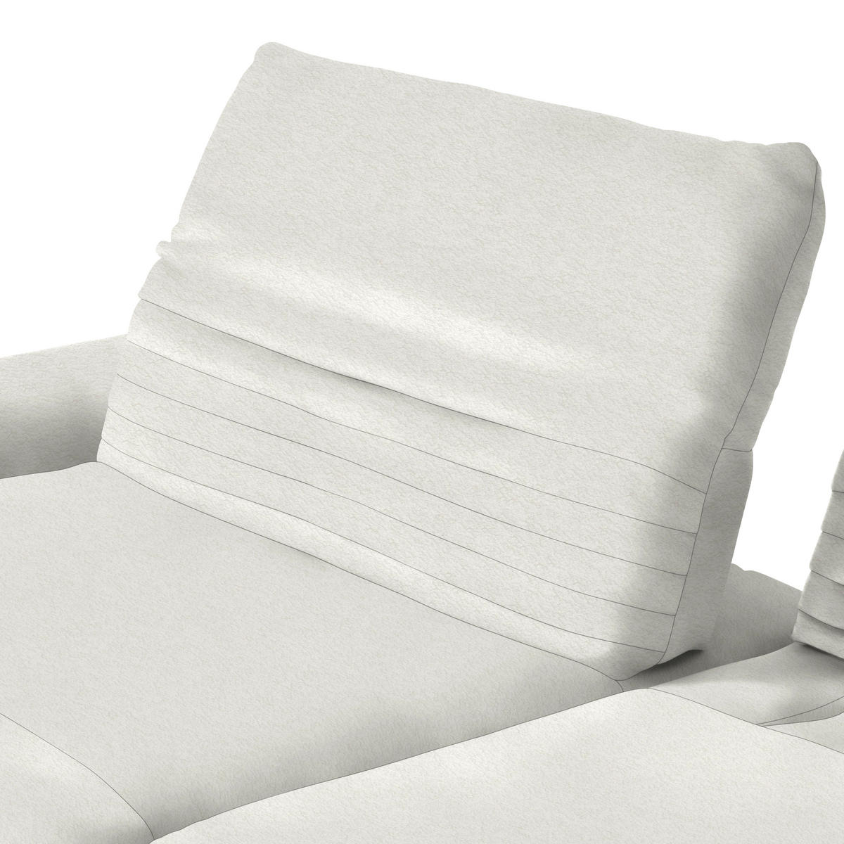 ECKSOFA  in Teddystoff Weiß  170-195/280 cm  - Schwarz/Weiß, Design, Textil/Metall (170-195/280cm) - Dieter Knoll