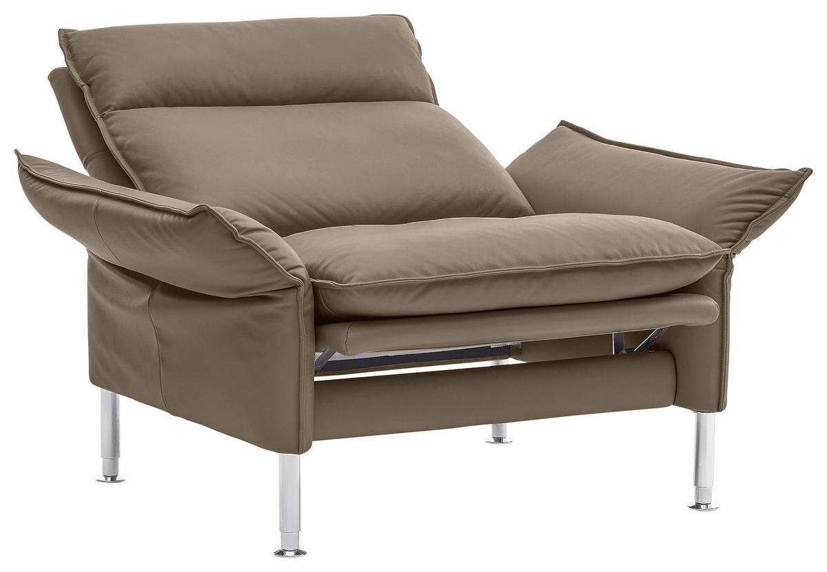 SESSEL Echtleder Grau    - Chromfarben/Grau, KONVENTIONELL, Leder (88/93/88cm) - Erpo