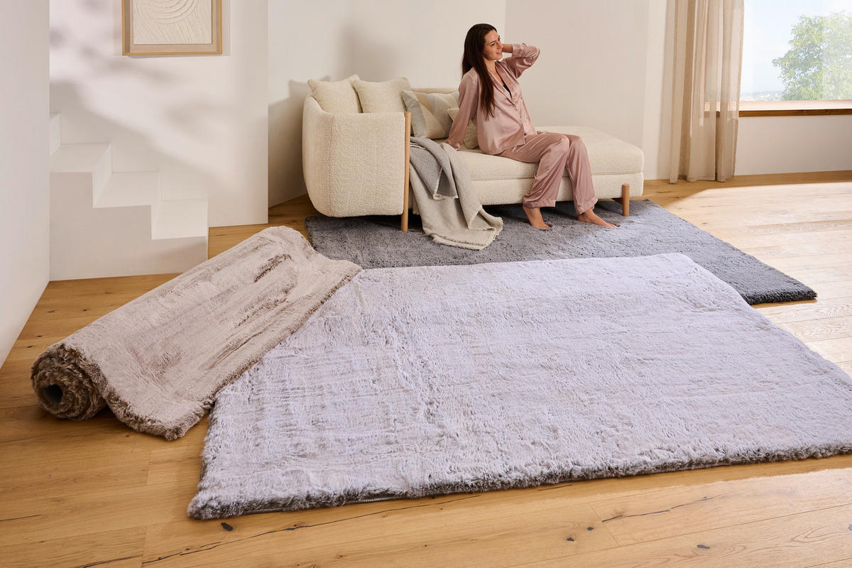 KOBEREC S VYSOKÝM VLASEM, 80/150 cm, barvy stříbra - barvy stříbra, Design, textil (80/150cm) - Novel