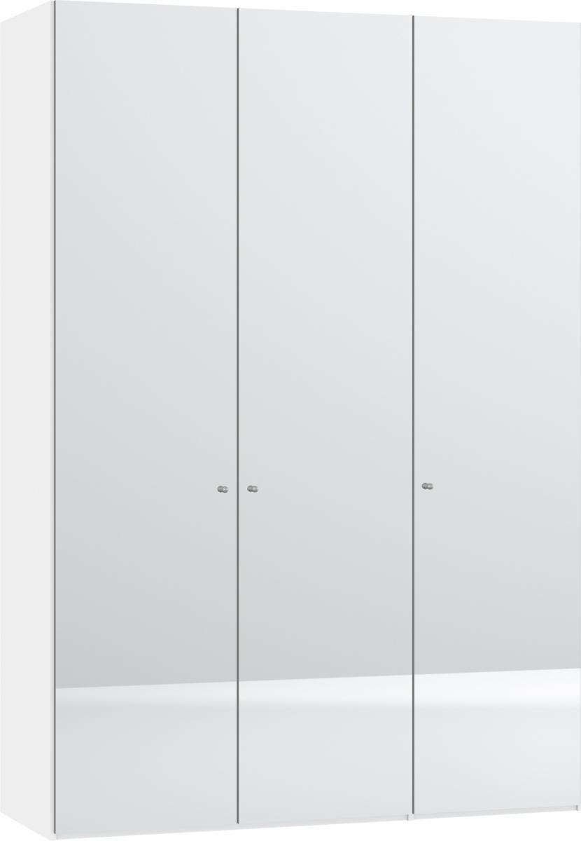 DREHTÜRENSCHRANK 152/220/40 cm 3-türig Weiß  - Silberfarben/Weiß, Design, Glas/Holzwerkstoff (152/220/40cm) - Jutzler