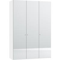DREHTÜRENSCHRANK  in Weiß  - Silberfarben/Weiß, Design, Glas/Holzwerkstoff (152/220/40cm) - Jutzler