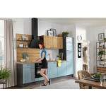 KÜCHENLEERBLOCK 290 cm   in Graphitfarben, Eichefarben, Salbeigrün  - Edelstahlfarben/Eichefarben, Design, Holzwerkstoff/Metall (290cm) - Xora