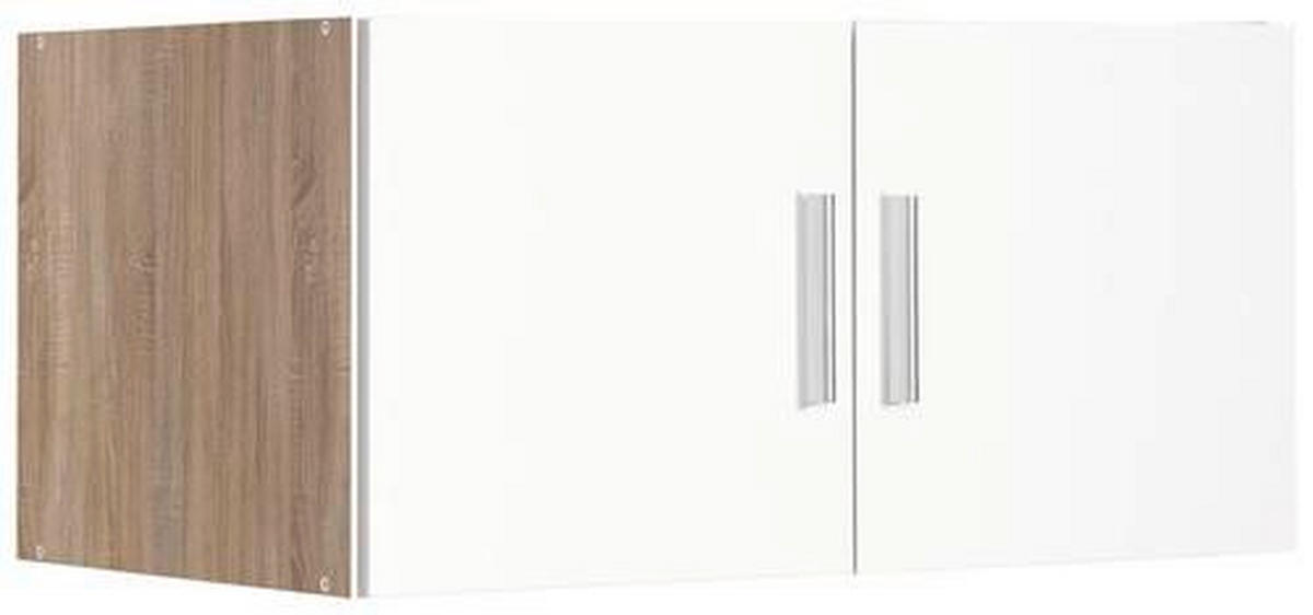 AUFSATZSCHRANK 80/40/54 cm  in  - Chromfarben/Eichefarben, Design, Holzwerkstoff/Kunststoff (80/40/54cm) - Xora