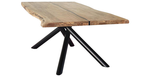 ESSTISCH in Holz, Metall 200/100/76 cm - Schwarz/Akaziefarben, LIFESTYLE, Holz/Metall (200/100/76cm) - Landscape