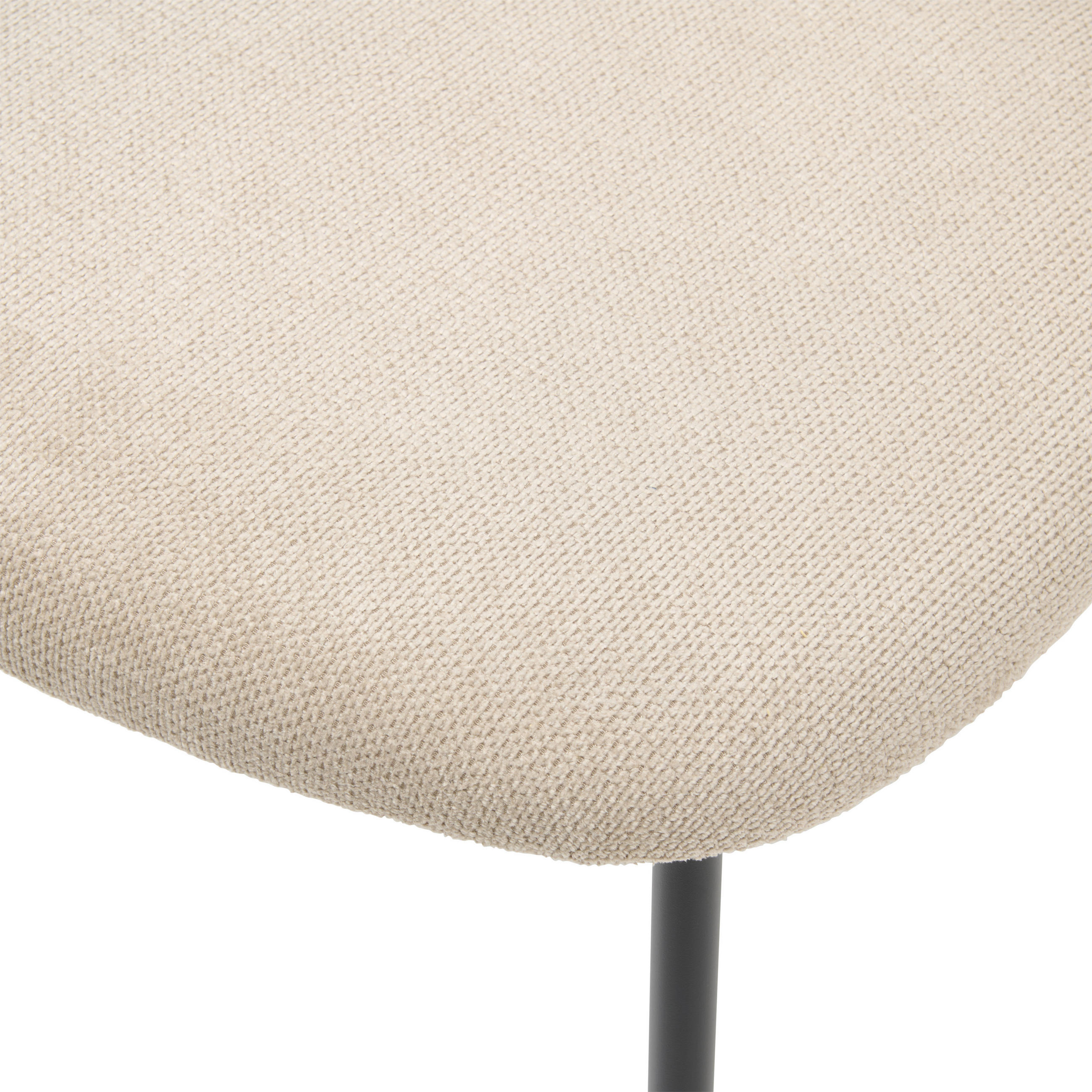 STUHL Mikrofaser Schwarz, Beige  - Beige/Schwarz, KONVENTIONELL, Textil/Metall (53/80/57cm) - MID.YOU