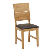 STUHL in Holz, Textil Eichefarben, Dunkelbraun - Eichefarben/Dunkelbraun, KONVENTIONELL, Holz/Textil (43/94,5/50cm) - Linea Natura