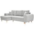 ECKSOFA Creme Webstoff  - Creme/Naturfarben, KONVENTIONELL, Holz/Textil (145/250cm) - Carryhome