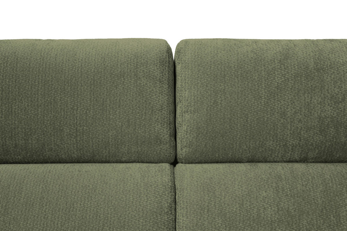 ECKSOFA Dunkelgrün Chenille Bettkasten, Schlaffunktion, Rücken echt, Kopfteilverstellung, Liegefläche im Originalstoff  - Dunkelgrün/Schwarz, KONVENTIONELL, Textil/Metall (265/206cm) - Carryhome