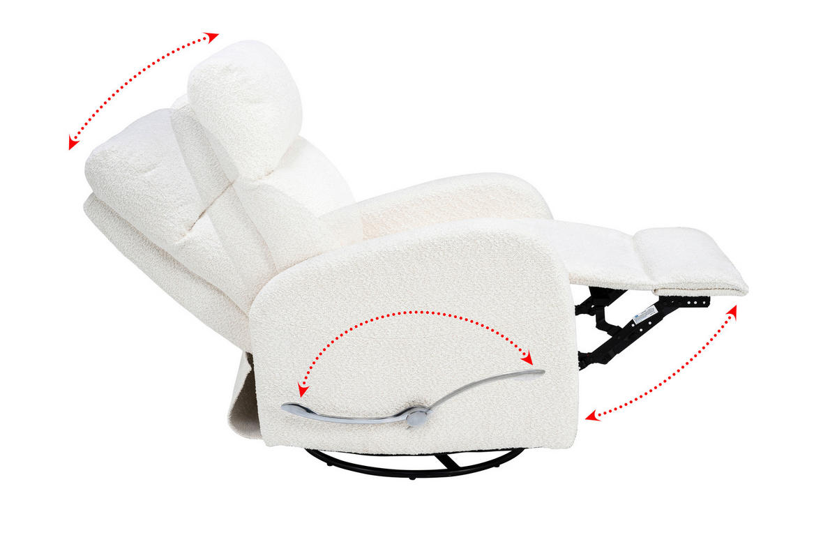 FERNSEHSESSEL in Bouclé Creme  - Creme/Schwarz, Konventionell, Textil/Metall (73/102-82/97-162cm) - MID.YOU