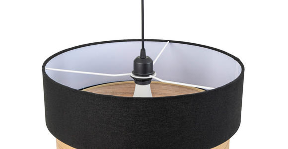 HÄNGELEUCHTE 45/120 cm - Eichefarben/Schwarz, Design, Holz/Kunststoff (45/120cm) - Novel