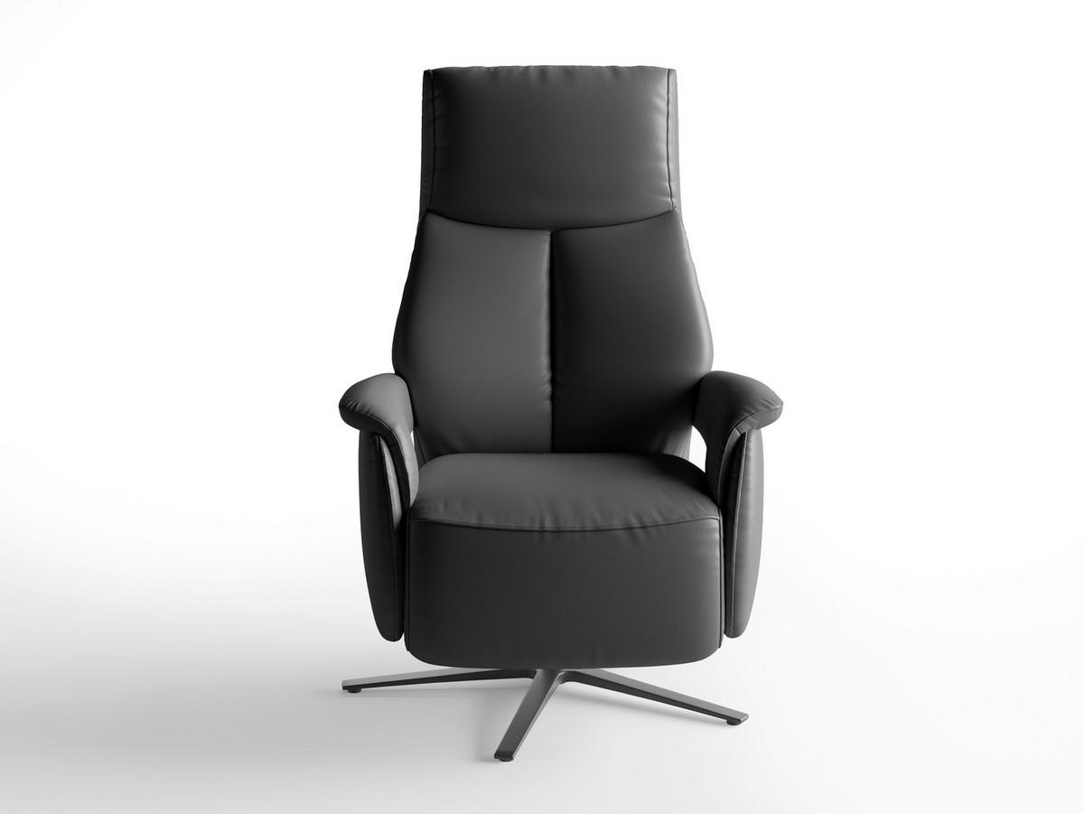 RELAXSESSEL Leder Schwarz  - Schwarz, Basics, Leder/Metall (75/110/85cm) - Sit & More