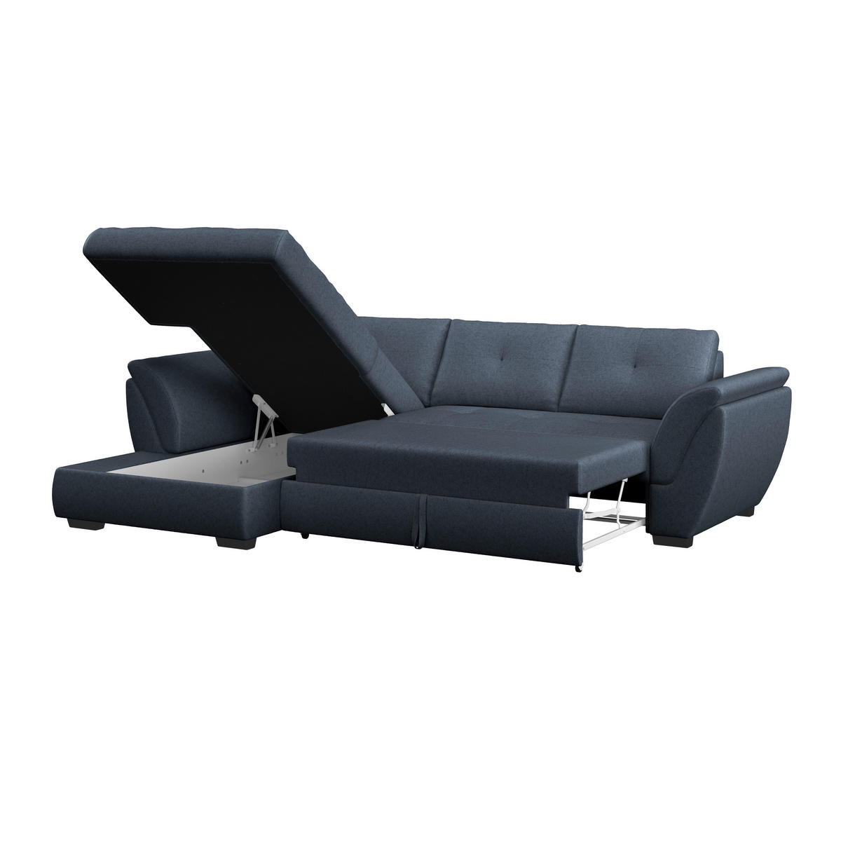HÖRNSOFFA i vävt tyg mörkblå  - svart/mörkblå, Design, textil/plast (187/278cm) - Livetastic
