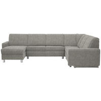 WOHNLANDSCHAFT  in Chenille Hellgrau  - Hellgrau/Alufarben, KONVENTIONELL, Kunststoff/Textil (158/322/236cm) - Sedda