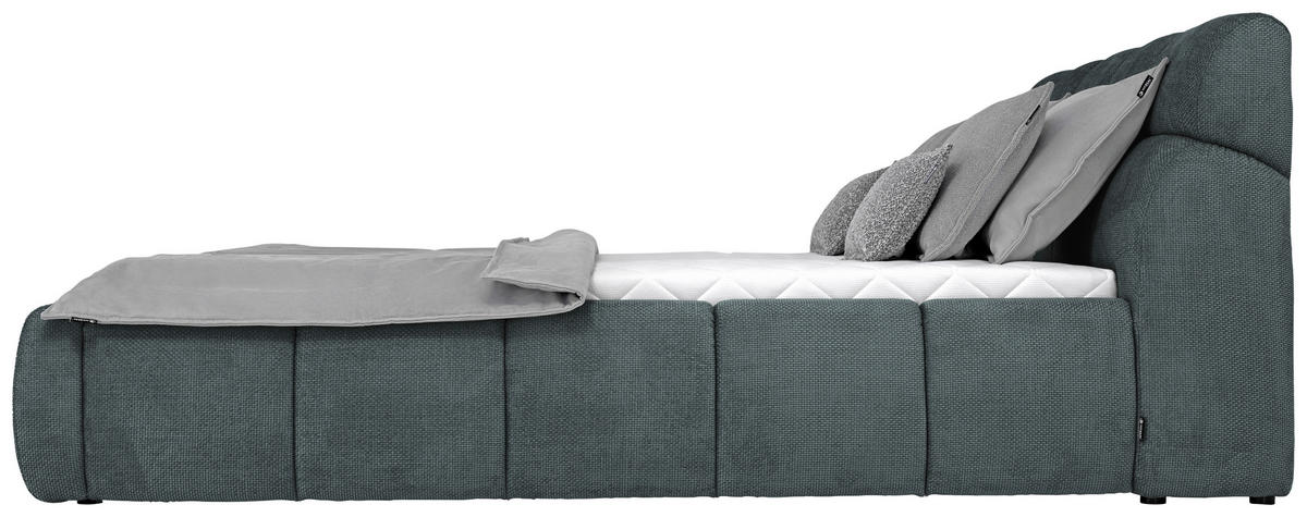 POLSTERBETT 160/200 cm  in Petrol, Graublau  - Graublau/Petrol, Design, Kunststoff/Textil (160/200cm) - Esposa
