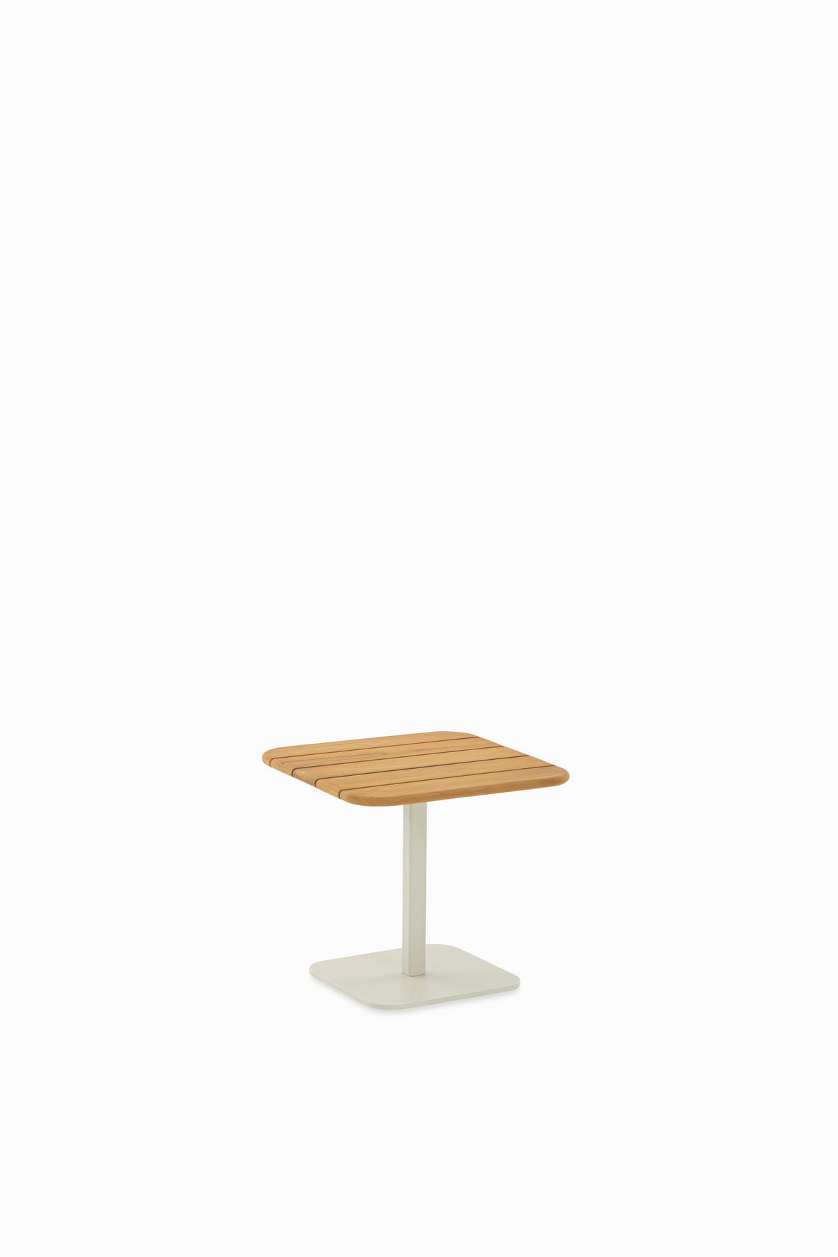 LOUNGETISCH 50/50/46 cm Holz  - Grauweiß/Teakfarben, Basics, Holz/Metall (50/50/46cm) - Niehoff Garden