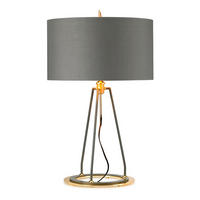 TISCHLEUCHTE - Dunkelgrau/Goldfarben, Konventionell, Textil/Metall (45/73.7cm) - Elstead Lighting