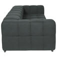 BIGSOFA  in Flachgewebe, Leinenoptik Dunkelgrau  - Dunkelgrau/Schwarz, Design, Textil/Metall (262/66/113cm) - Belluti