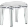 HOCKER Lederlook Creme, Silberfarben  - Silberfarben/Creme, Trend, Glas/Kunststoff (50/47/30cm) - Carryhome
