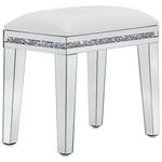 HOCKER Lederlook Creme, Silberfarben  - Silberfarben/Creme, Trend, Glas/Kunststoff (50/47/30cm) - Carryhome