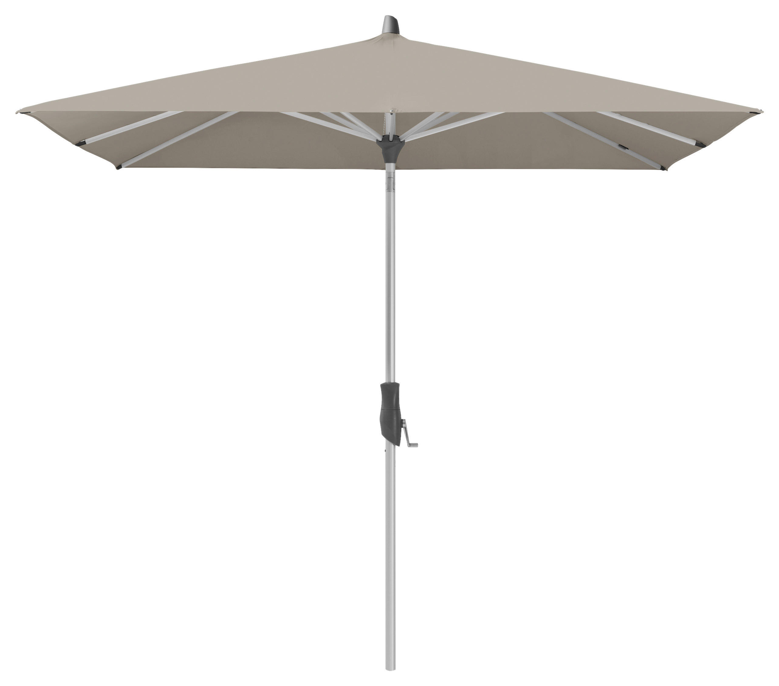 SONNENSCHIRM 240 cm  - Graubraun/Silberfarben, Basics, Textil/Metall (240/240cm) - Glatz