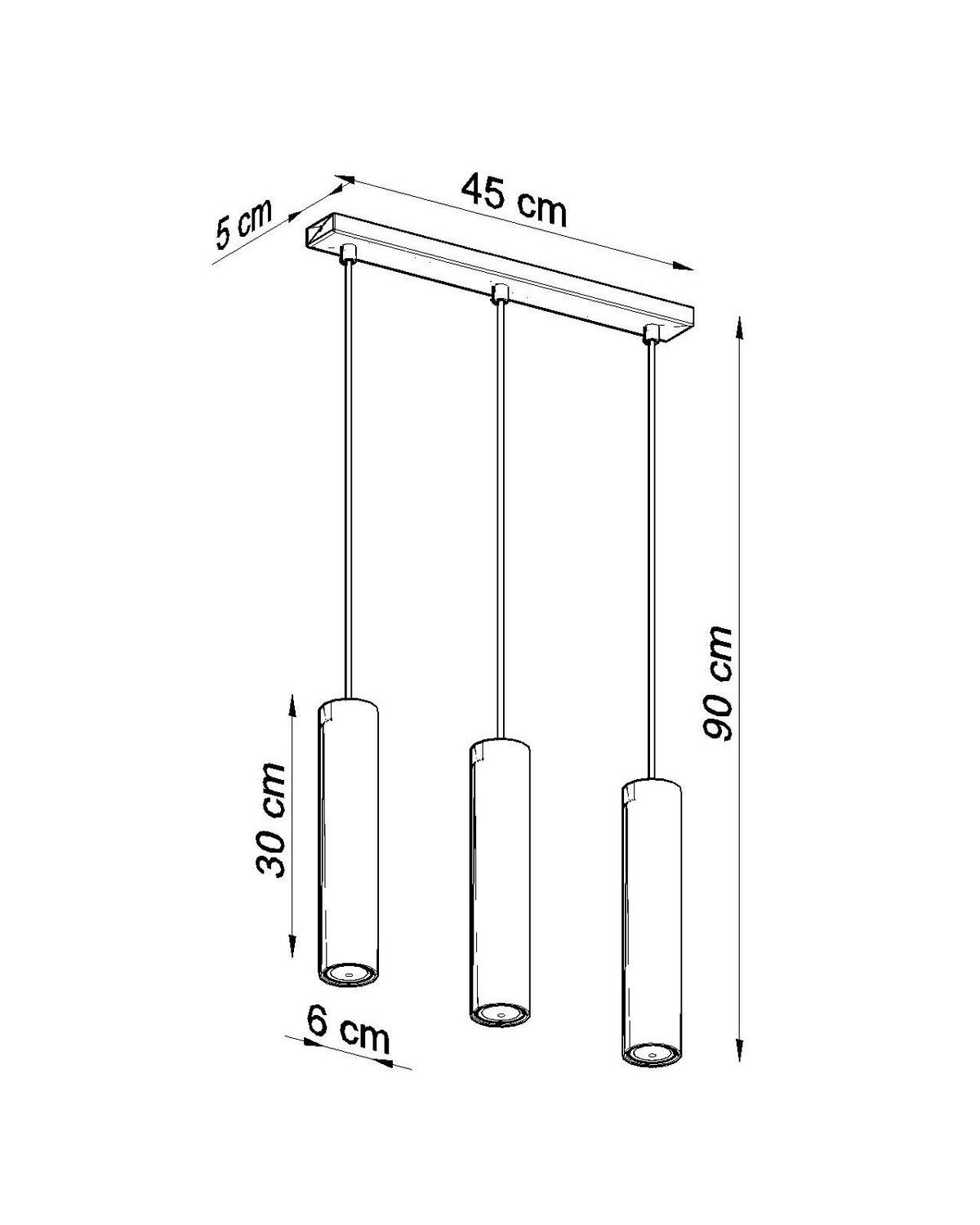 HÄNGELEUCHTE LAGOS 45/6/90 cm  - Schwarz, KONVENTIONELL, Metall (45/6/90cm)