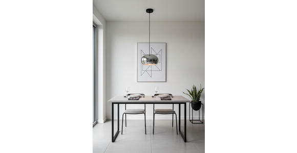 HÄNGELEUCHTE 23/120 cm  - Schwarz, Trend, Glas/Metall (23/120cm) - Novel