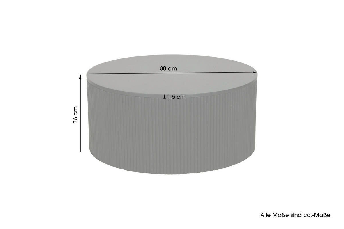 COUCHTISCH Mangoholz massiv rund Schwarz  - Schwarz, Design, Holz (80/36/80cm) - MID.YOU