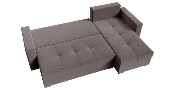 ECKSOFA Dunkelgrau Samt  - Chromfarben/Dunkelgrau, KONVENTIONELL, Kunststoff/Textil (233/140cm) - Carryhome