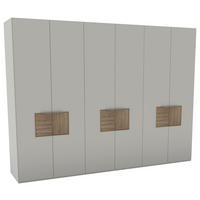 DREHTÜRENSCHRANK  in Taupe, Wildeiche  - Taupe/Wildeiche, Design, Holz/Holzwerkstoff (302/226/63cm) - Voglauer