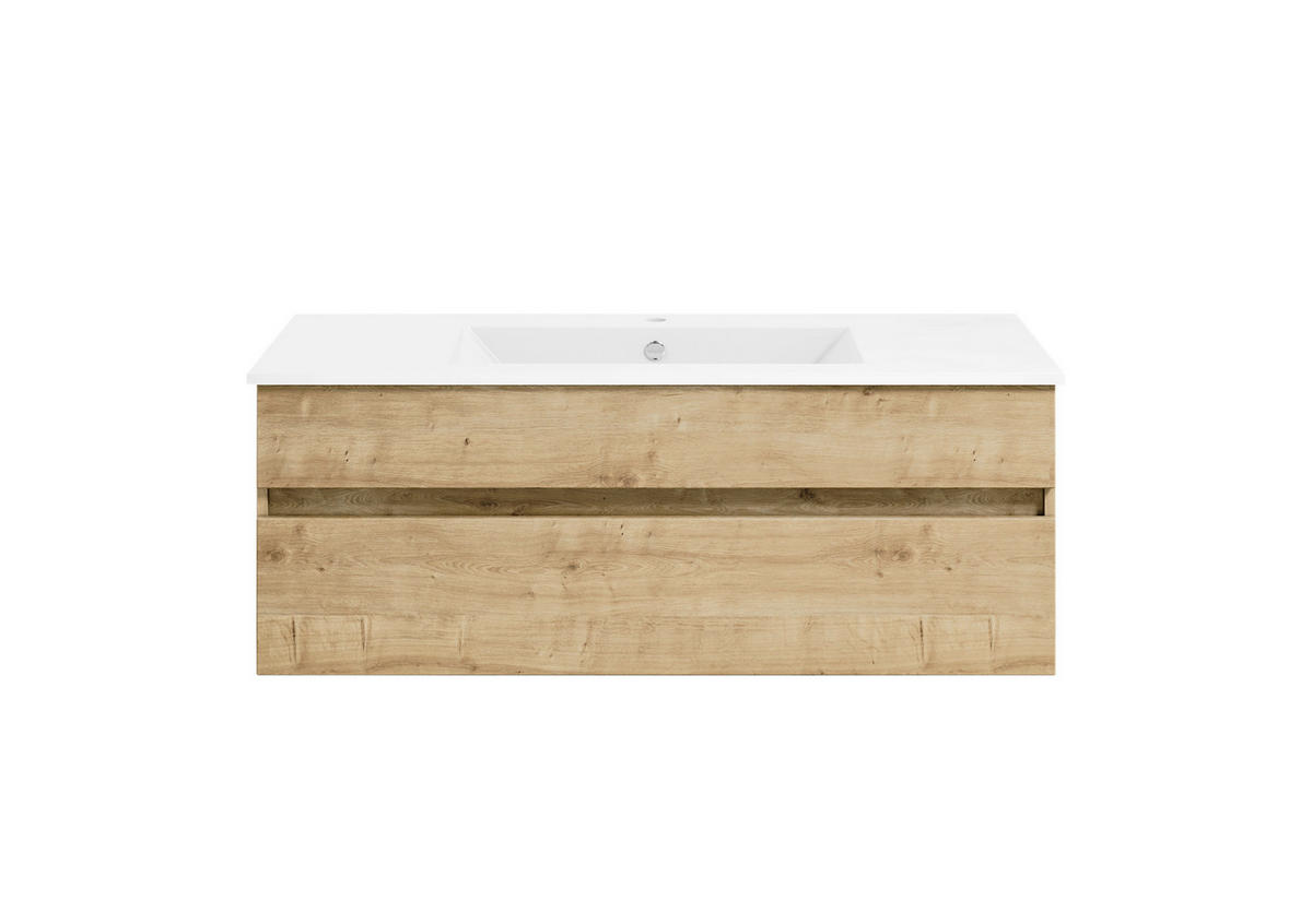 BADEZIMMER  in 180 cm  - Eichefarben/Weiß, KONVENTIONELL, Keramik/Holzwerkstoff (180cm) - Puris