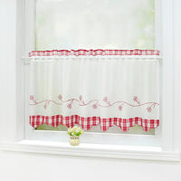 SCHEIBENGARDINE   90/60 cm   - Rot/Weiß, Basics, Textil (90/60cm)