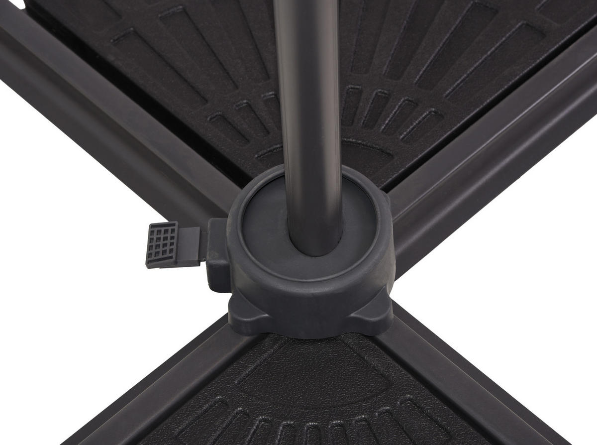 AMPELSCHIRM 350 cm Anthrazit  - Anthrazit/Schwarz, Basics, Textil/Metall (300/250/356cm) - Gardenson
