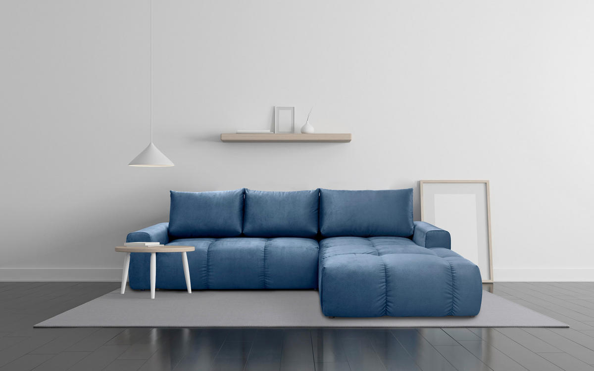 COLȚAR EXTENSIBIL textil albastru închis  - albastru închis, Design, plastic/textil (302/90/217cm) - Carryhome