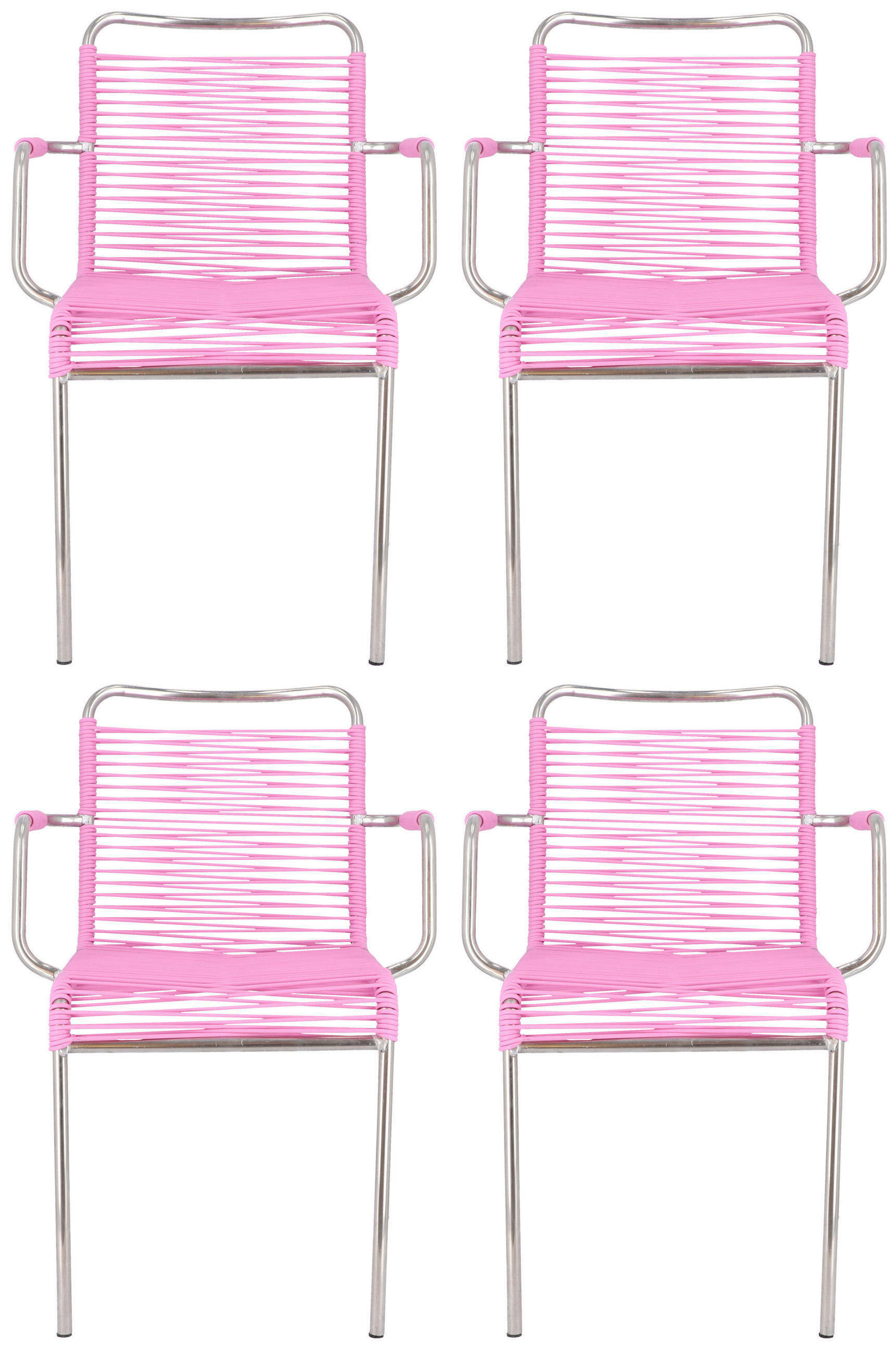 Fiam Gartensessel-Set Spaghetti Alu, Pink 57x85x57 cm