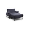 SESSELSET in Chenille Blau  - Blau/Schwarz, Design, Textil/Metall (114-142/85/86-94cm) - SENSOO