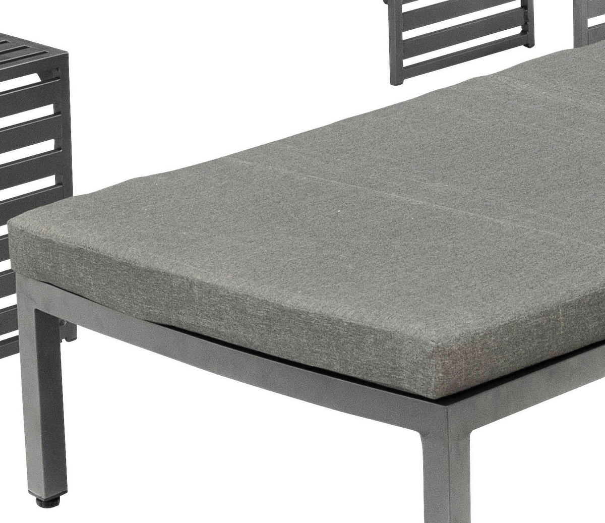 LOUNGEGARNITUR Aluminium  - Graphitfarben/Grau, KONVENTIONELL, Textil/Metall (175/148/80cm) - Gardenson