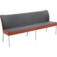 SITZBANK 280/89/65 cm Filz Echtleder Dunkelgrau, Kupferfarben  - Edelstahlfarben/Dunkelgrau, Design, Leder/Textil (280/89/65cm) - Bert Plantagie