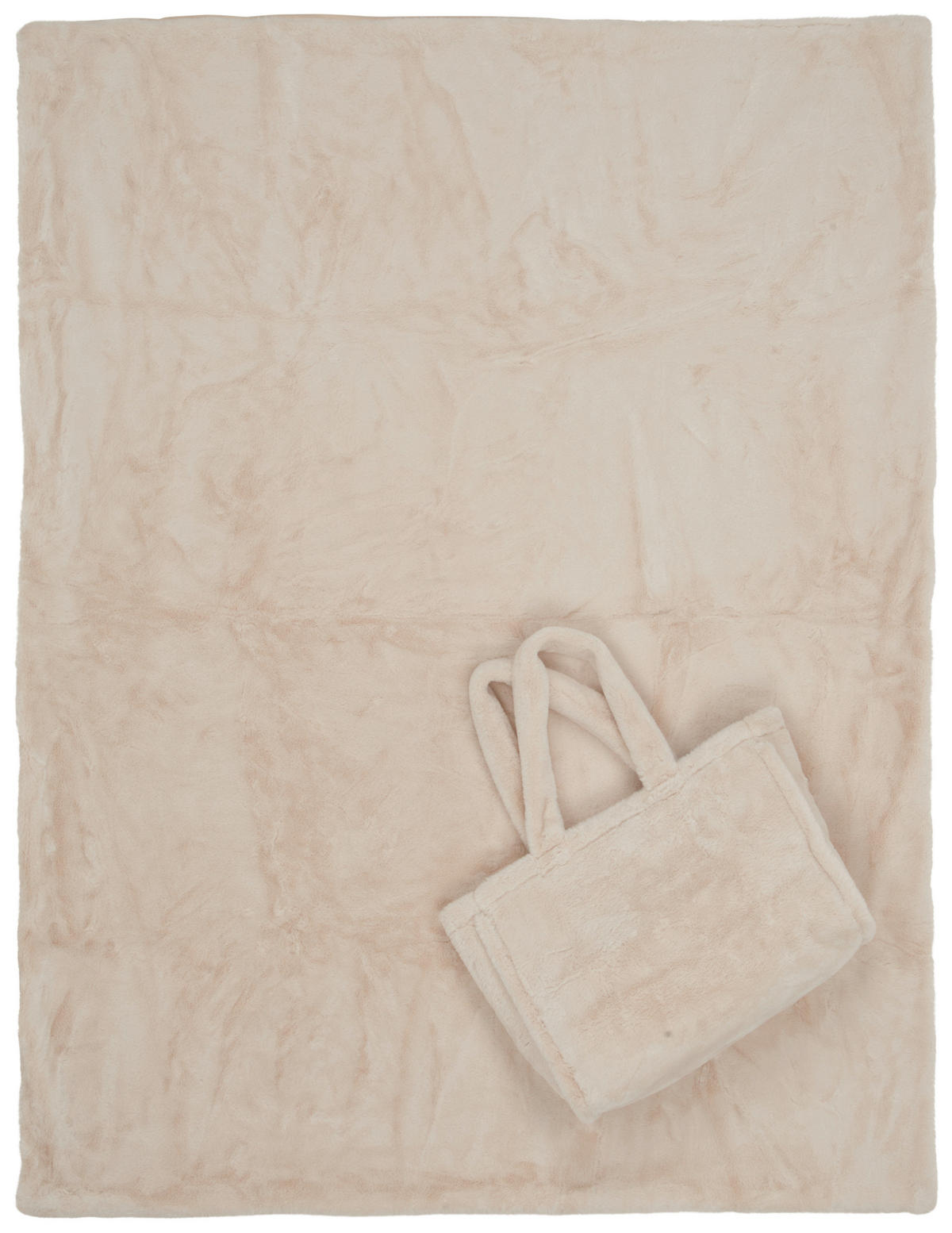 MĚKKÁ PŘIKRÝVKA A POLŠTÁŘ, polyester, 130/160 cm - krémová, Konvenční, textil (130/160cm) - Esposa
