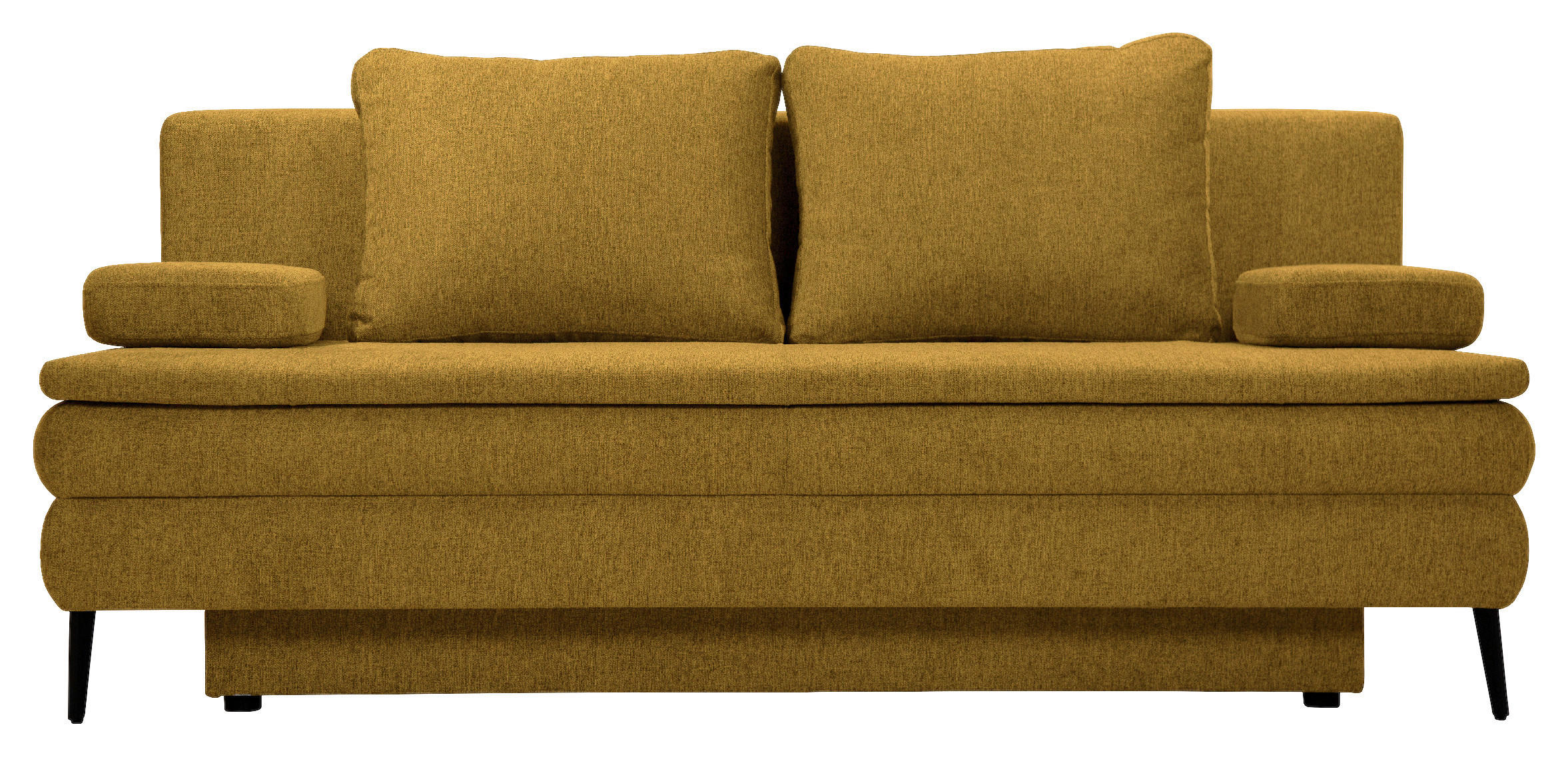 SCHLAFSOFA in Textil Dunkelgelb  - Dunkelgelb/Schwarz, Design, Kunststoff/Textil (200/90/100cm) - Venda