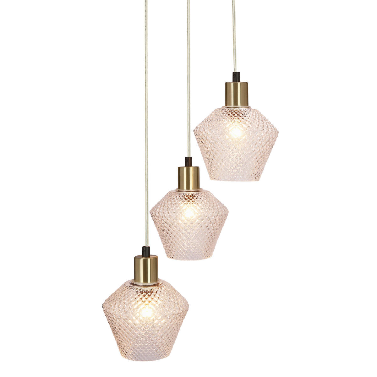 PENDELLEUCHTE 30/30/120 cm  - Transparent/Goldfarben, KONVENTIONELL, Metall (30/30/120cm)