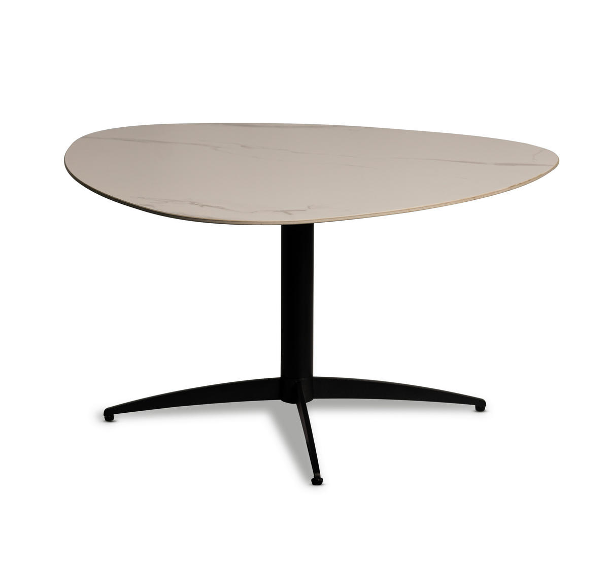 COUCHTISCH 40/40/35 cm Freiform Schwarz, Weiß  - Schwarz/Weiß, Design, Stein/Metall (40/40/35cm) - Xora