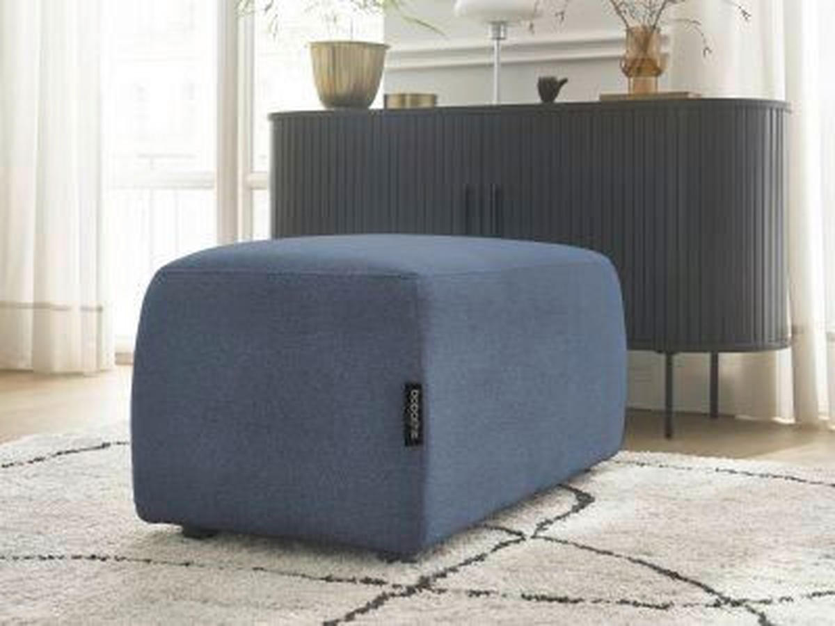HOCKER ATILLA Flachgewebe Blau  - Blau/Schwarz, MODERN, Kunststoff/Textil (92/44/48cm)